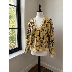 Hazbin Hotel Lucifer Duck Cardigan Sweater Hot Topic Size SM Yellow Red Black